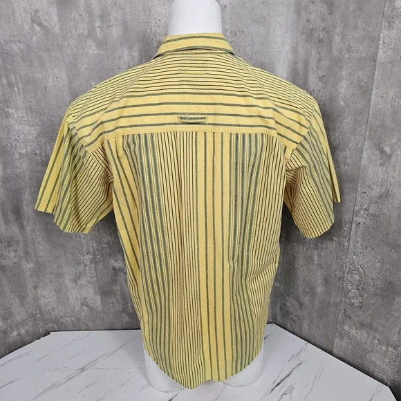 Vintage 90s Introspect Sportswear Striped Shirt Mens L Yellow Cotton Retro Y2K‎ - Picture 7 of 9